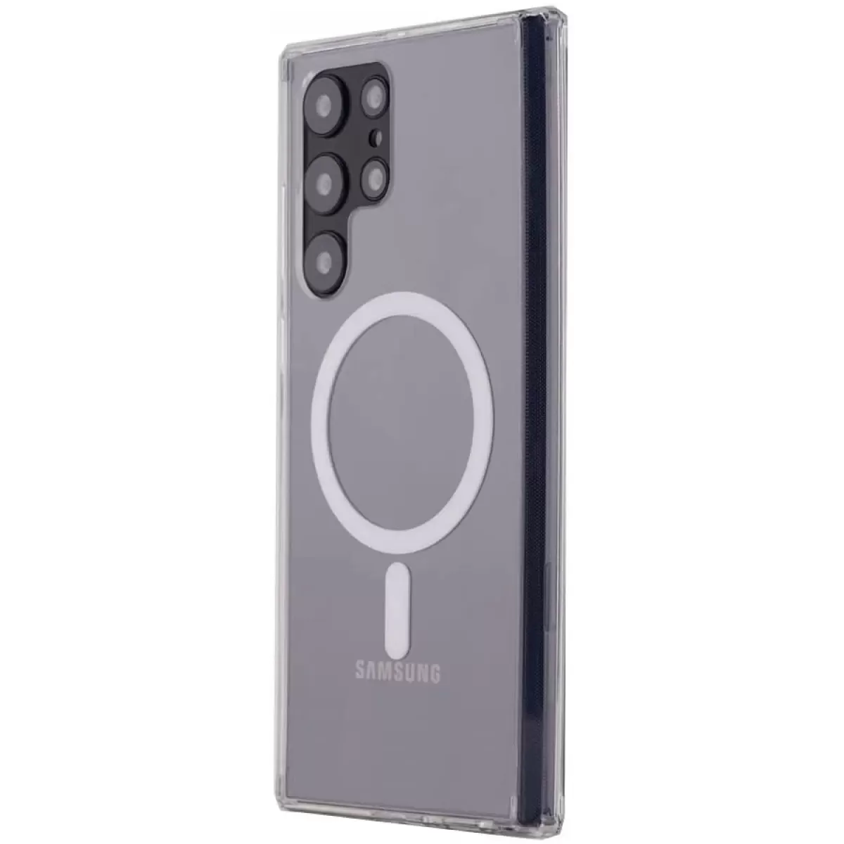 Newface Samsung Galaxy S22 Ultra Kılıf Magneticsafe Şeffaf Silikon - Şeffaf