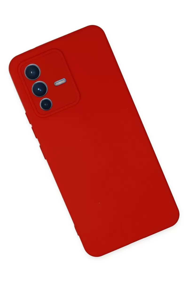 Newface Vivo V23 5G Kılıf Nano içi Kadife Silikon - Kırmızı