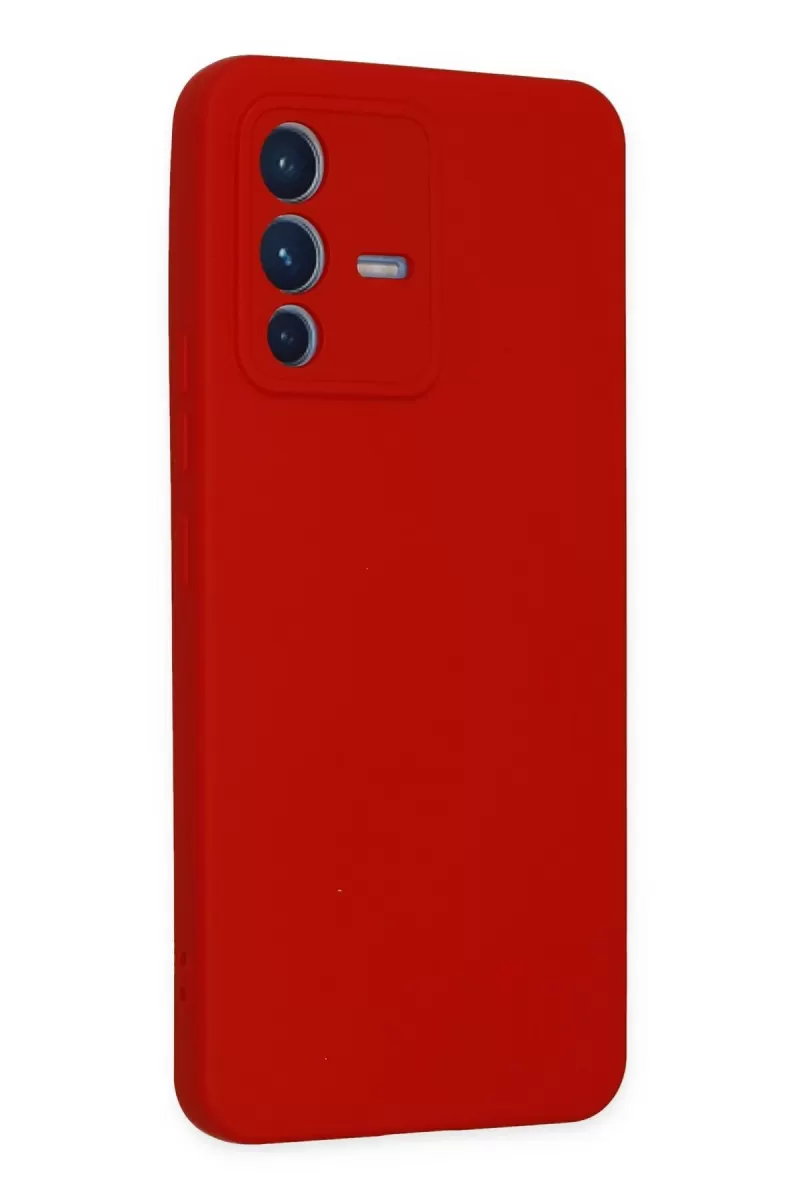 Newface Vivo V23 5G Kılıf Nano içi Kadife Silikon - Kırmızı