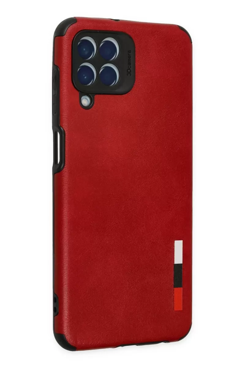 Newface Samsung Galaxy M33 Kılıf Loop Deri Silikon - Kırmızı