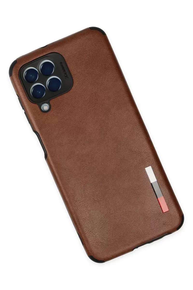 Newface Samsung Galaxy M33 Kılıf Loop Deri Silikon - Kahverengi