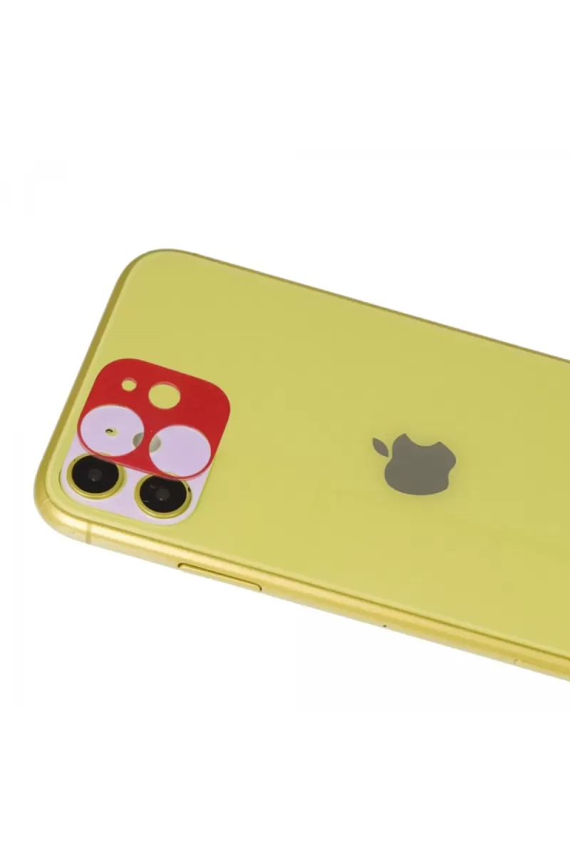 Newface Apple iPhone 11 Rainbow Kamera Lens Koruma Cam - Kırmızı