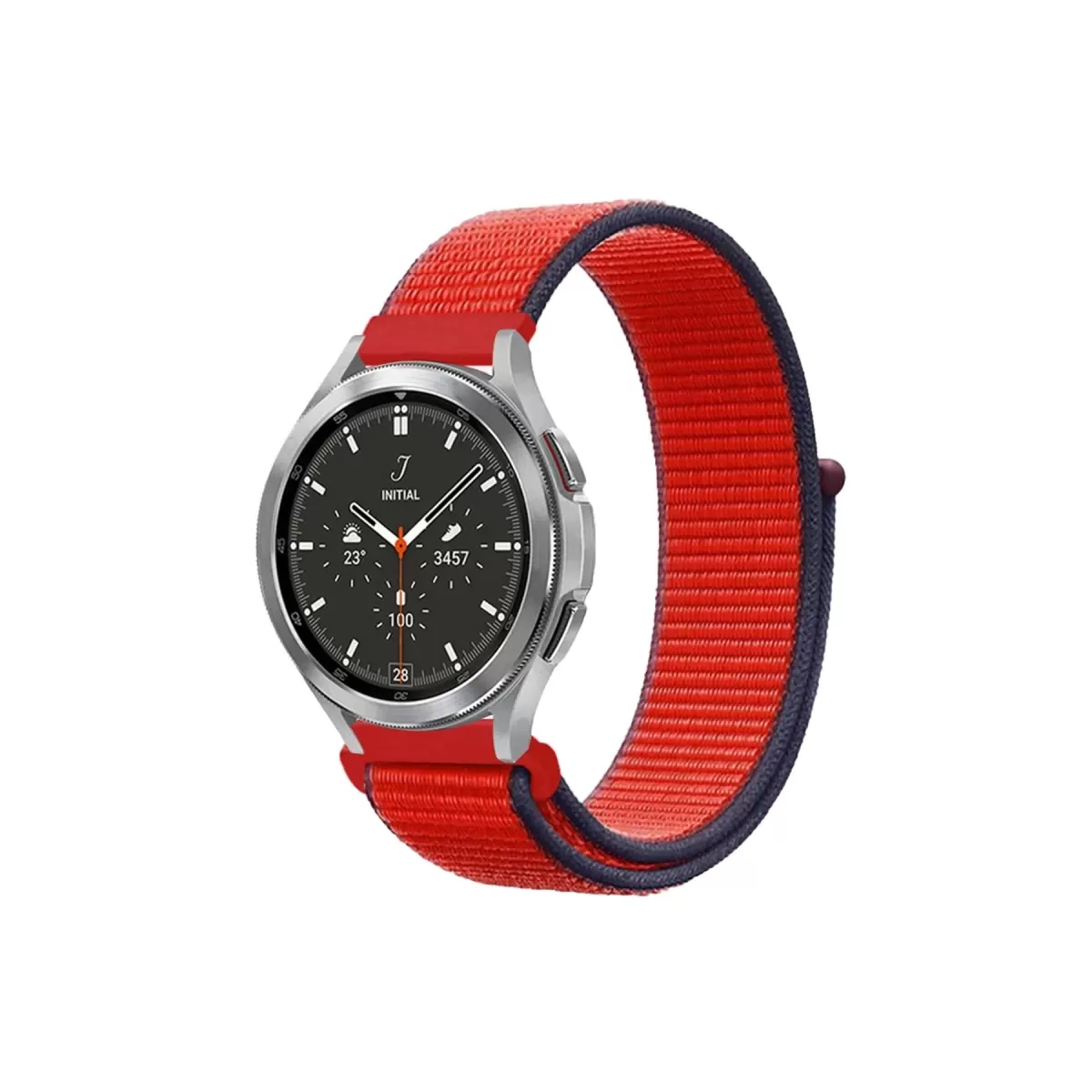 Newface Watch 22mm Hasırlı Cırtcırtlı Kordon - Kırmızı