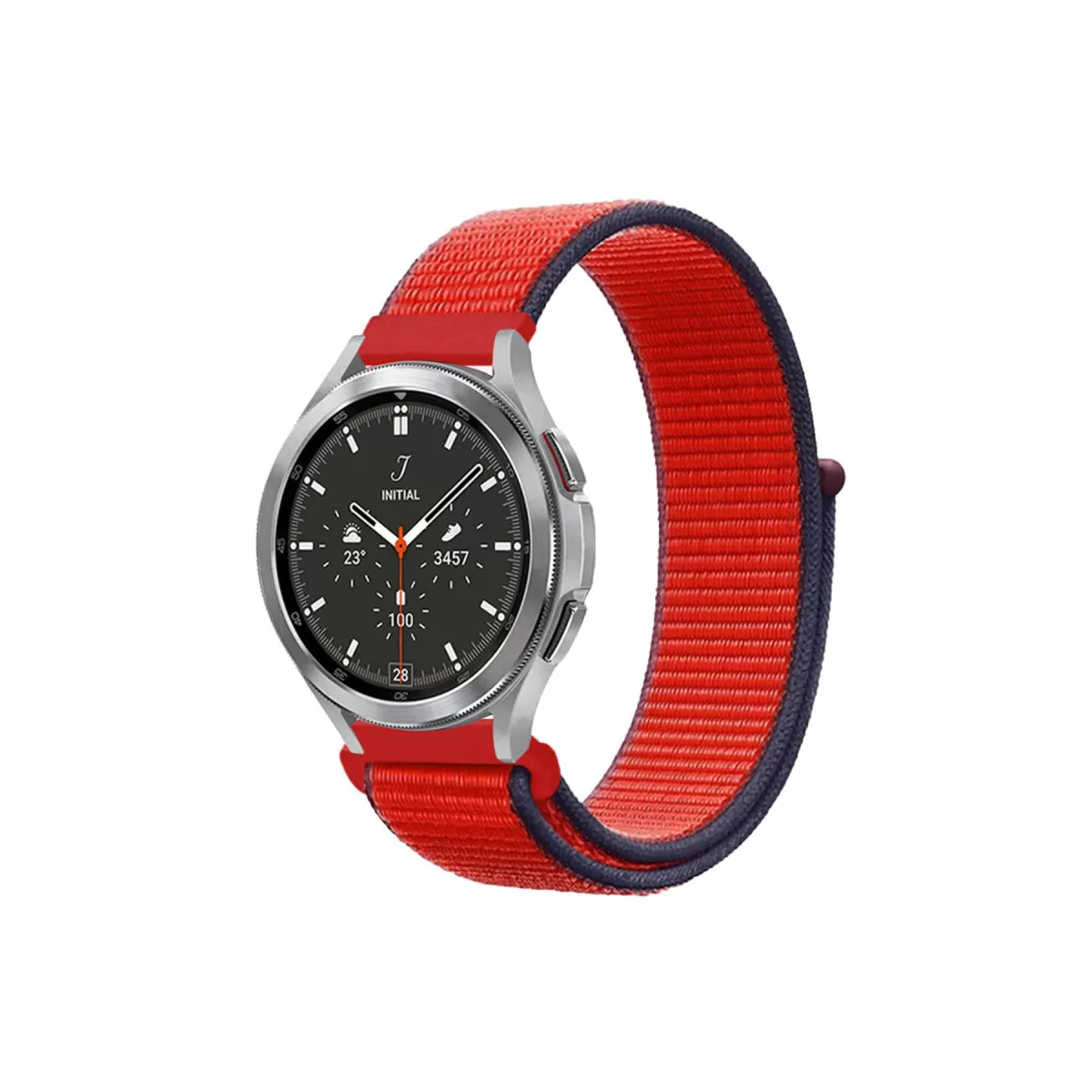 Newface Watch 22mm Hasırlı Cırtcırtlı Kordon - Kırmızı