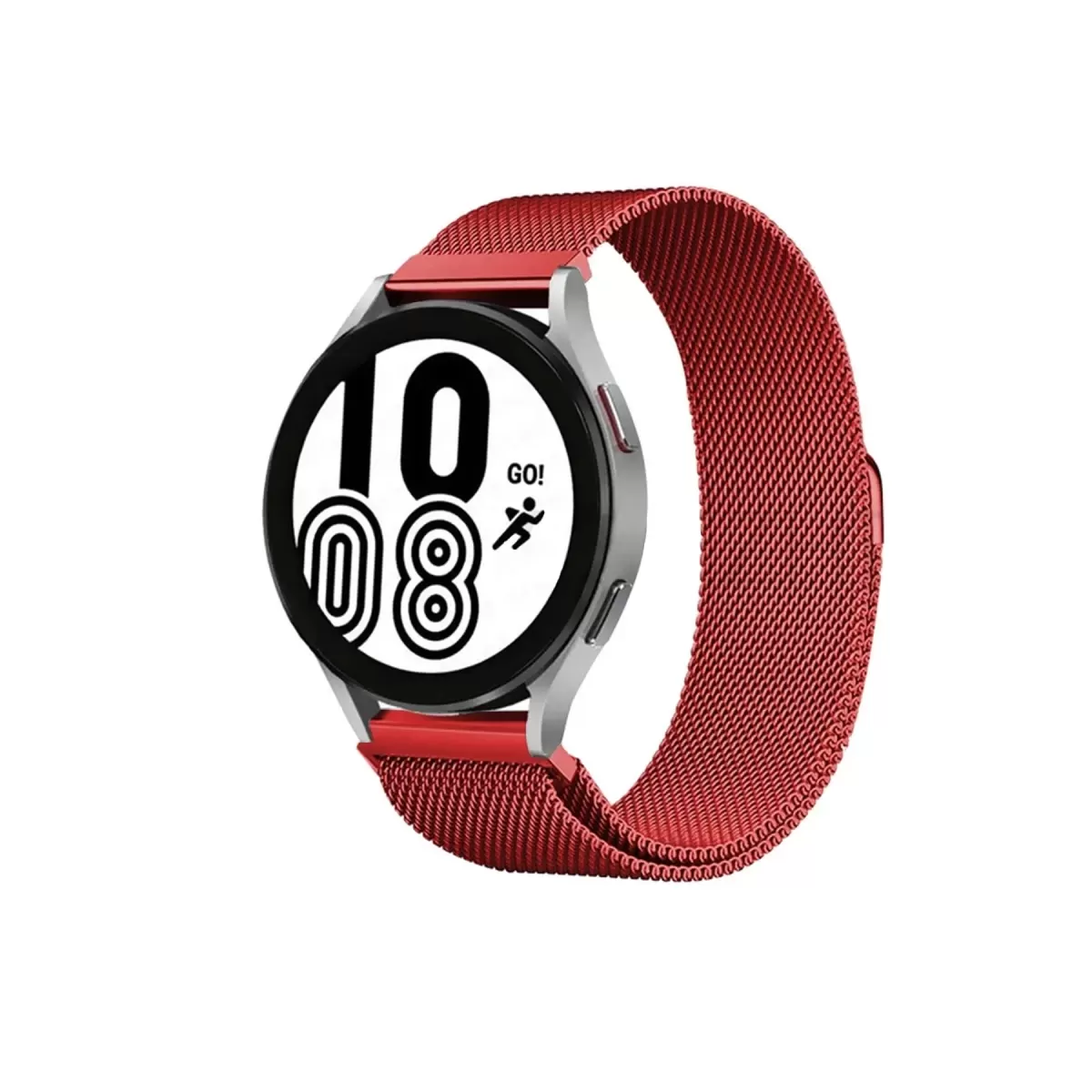 Newface Samsung Galaxy Watch 4 Metal Mıknatıslı Kordon - Kırmızı