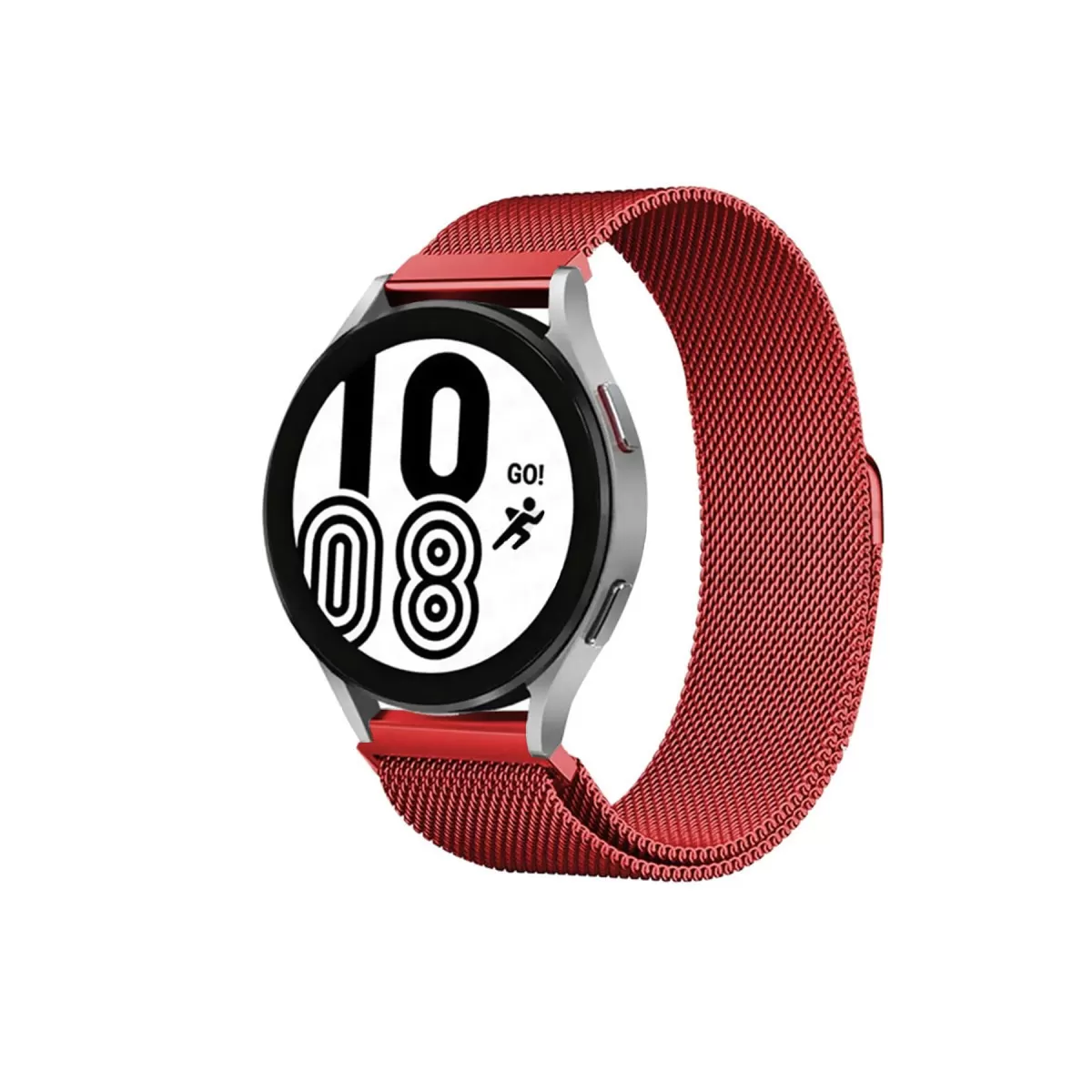 Newface Samsung Galaxy Watch 4 Metal Mıknatıslı Kordon - Kırmızı