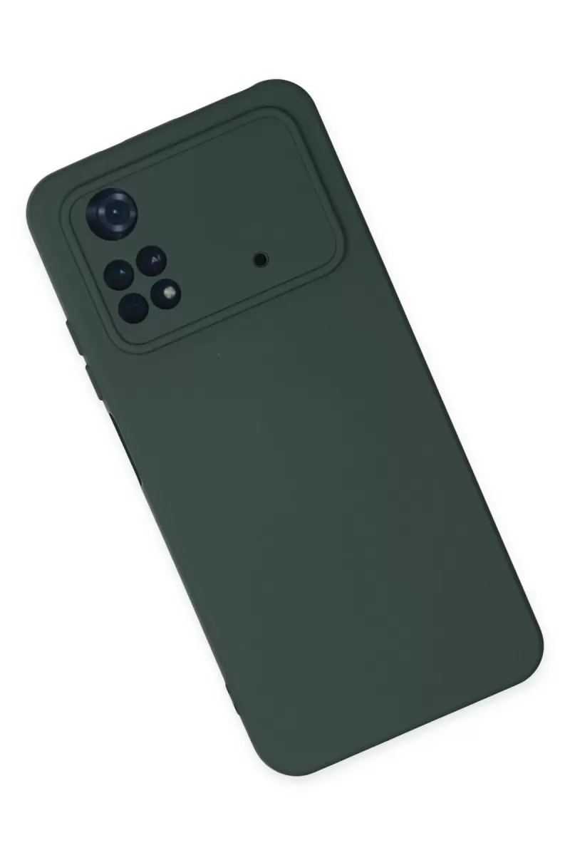 Newface Xiaomi Poco M4 Pro 4G Kılıf Nano içi Kadife Silikon - Koyu Yeşil