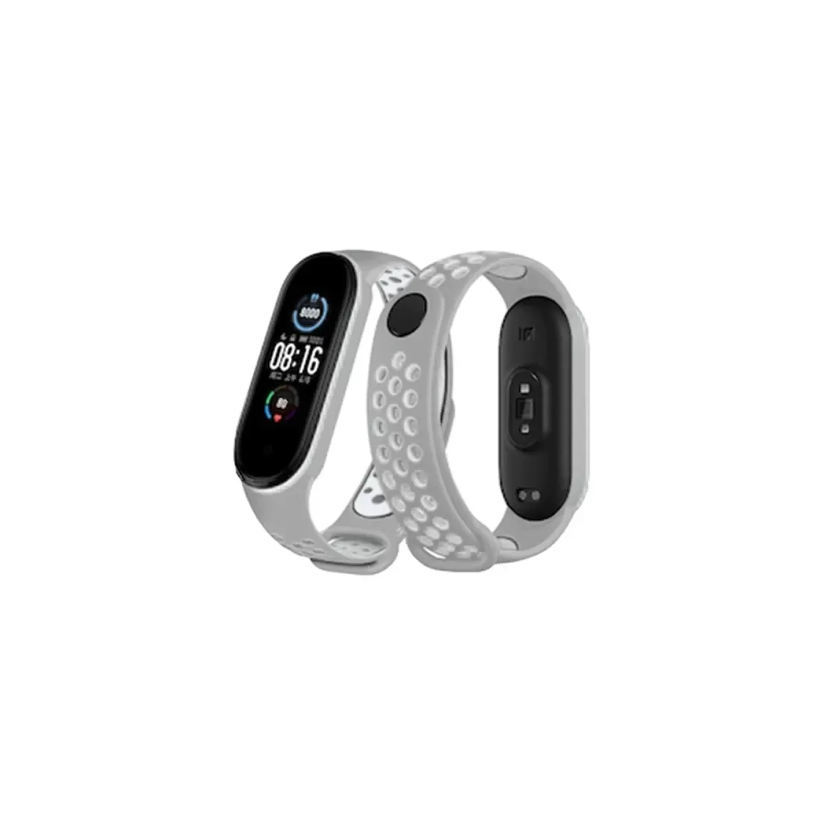 Newface Xiaomi Mi Band 6 Spor Delikli Kordon - Gri-Kırmızı