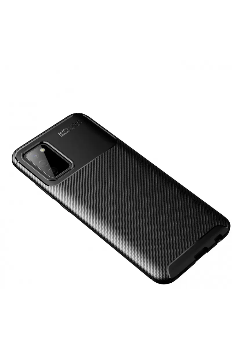 Newface Samsung Galaxy A02S Kılıf Auto Focus Karbon Kapak - Siyah