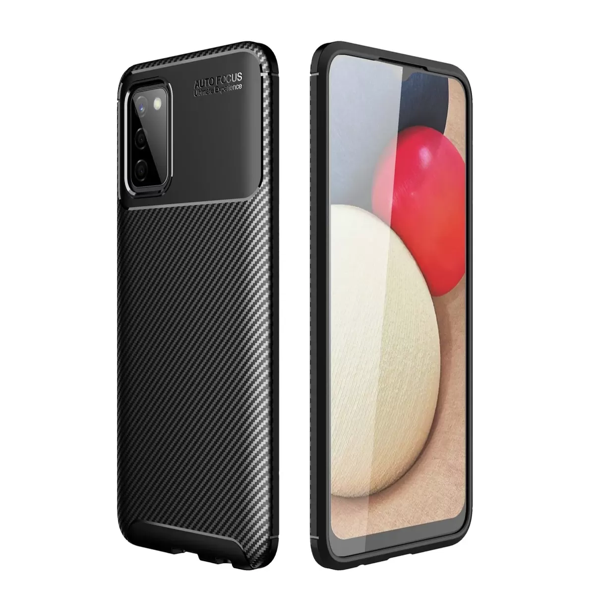 Newface Samsung Galaxy A02S Kılıf Auto Focus Karbon Kapak - Siyah
