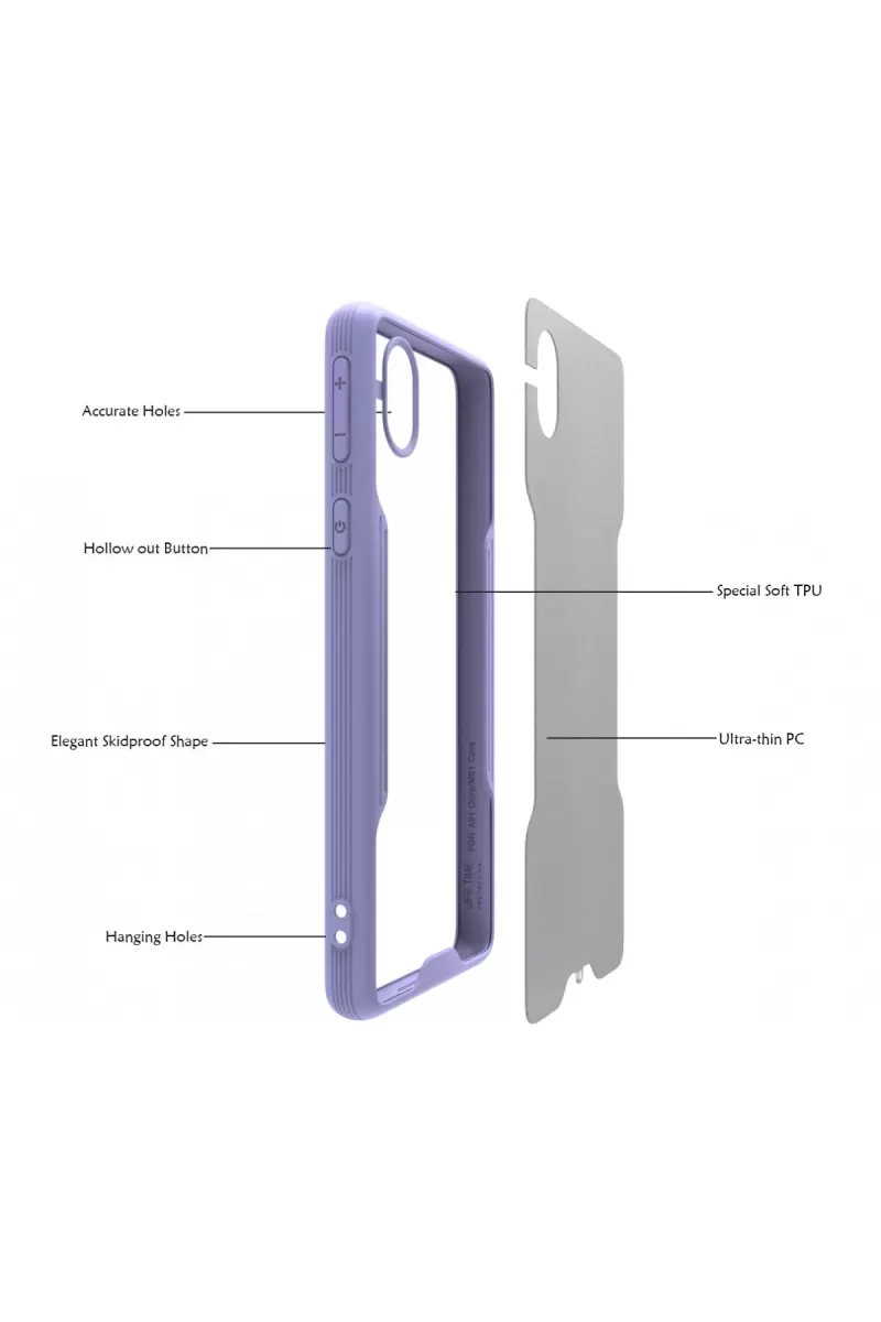 Newface Samsung Galaxy A01 Core Kılıf Platin Silikon - Lila