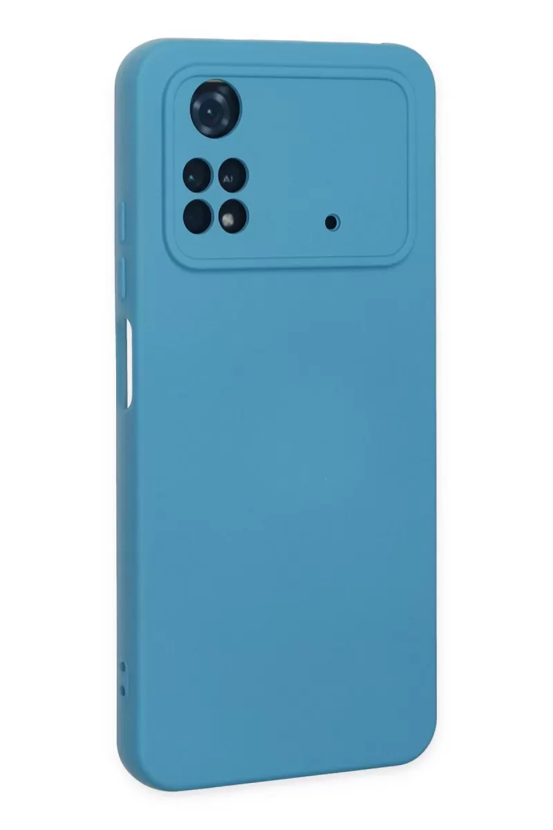 Newface Xiaomi Poco M4 Pro 4G Kılıf Nano içi Kadife Silikon - Mavi