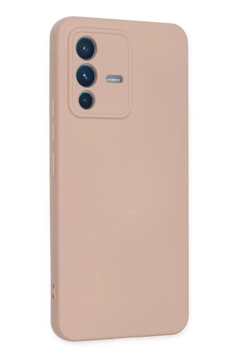 Newface Vivo V23 5G Kılıf Nano içi Kadife Silikon - Pudra