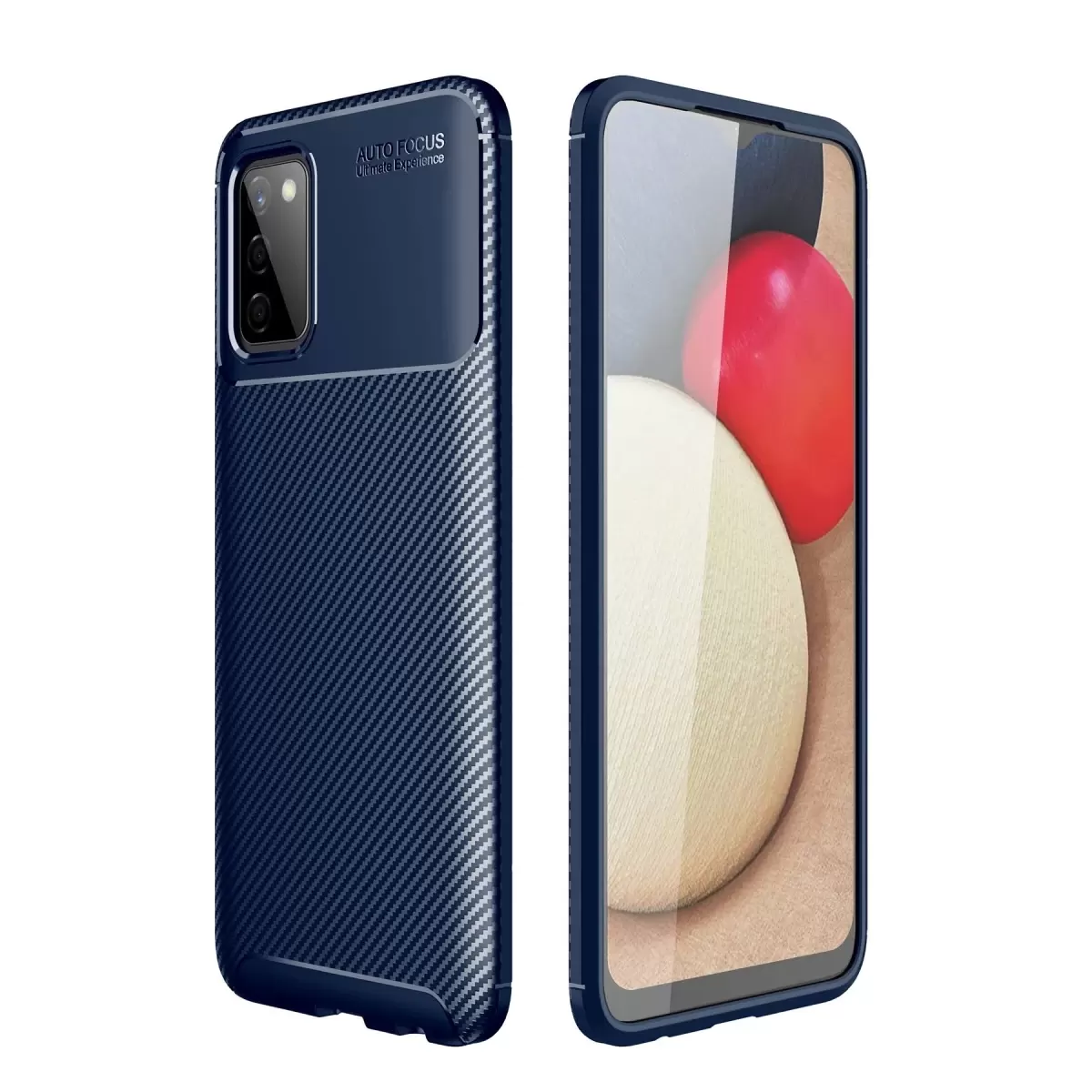 Newface Samsung Galaxy A02S Kılıf Auto Focus Karbon Kapak - Lacivert