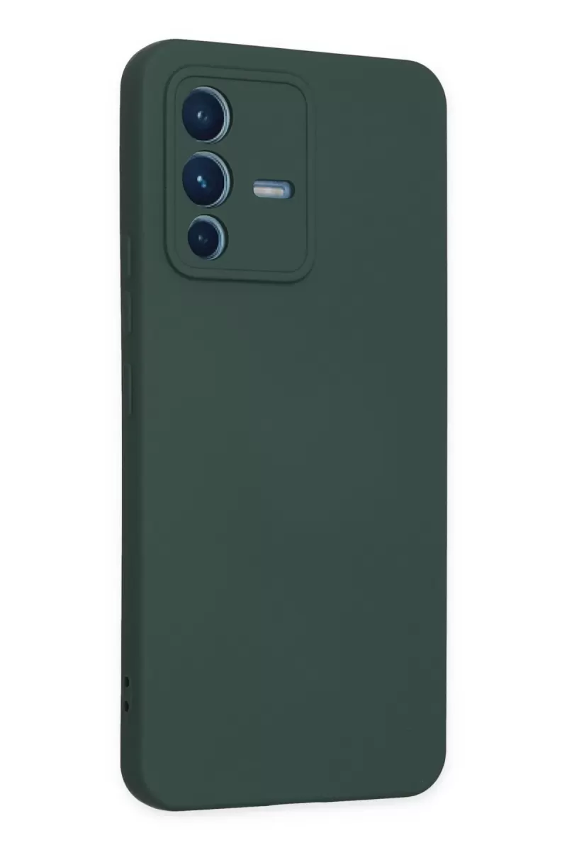 Newface Vivo V23 5G Kılıf Nano içi Kadife Silikon - Koyu Yeşil