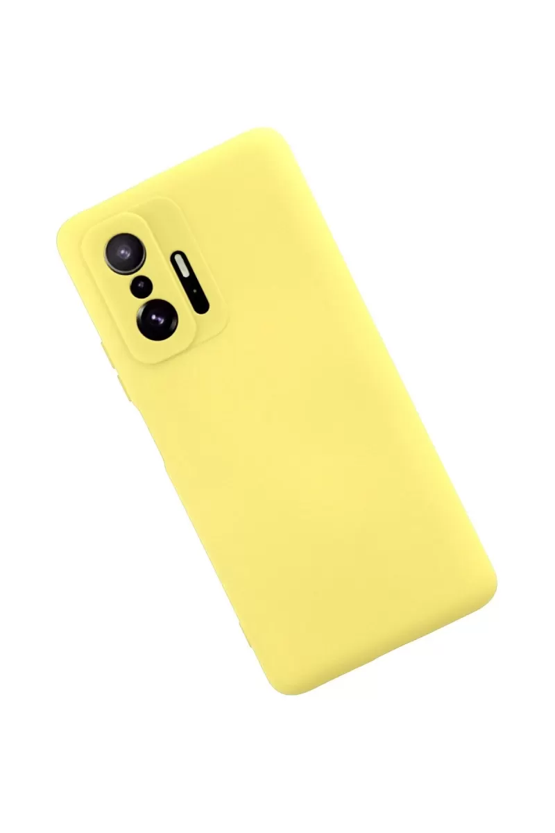 Newface Xiaomi Mi 11T Pro Kılıf Nano içi Kadife Silikon - Sarı