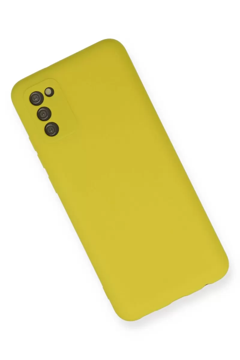 Newface Samsung Galaxy A02S Kılıf Nano içi Kadife Silikon - Sarı