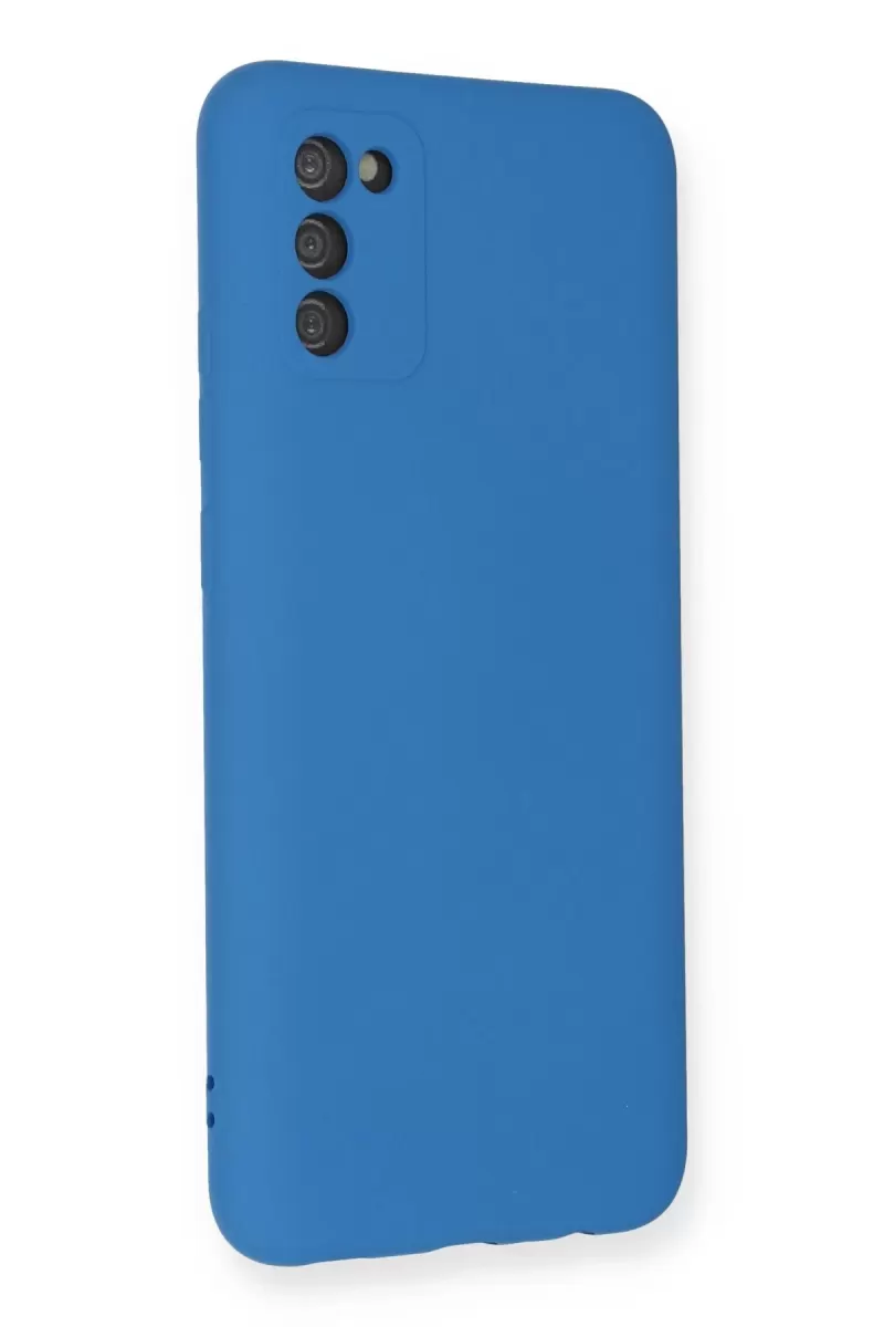 Newface Samsung Galaxy A02S Kılıf Nano içi Kadife Silikon - Mavi