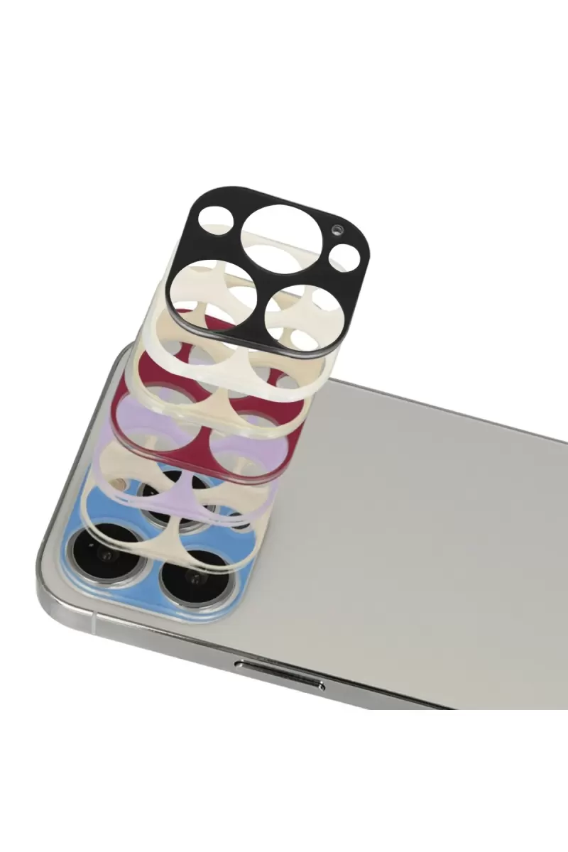 Newface Apple iPhone 13 Pro Max Rainbow Kamera Lens Koruma Cam - Mor