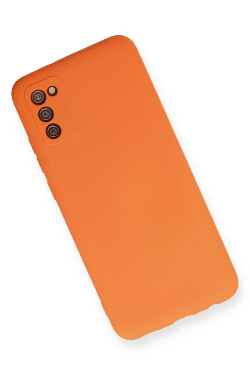Newface Samsung Galaxy A02S Kılıf Nano içi Kadife Silikon - Turuncu