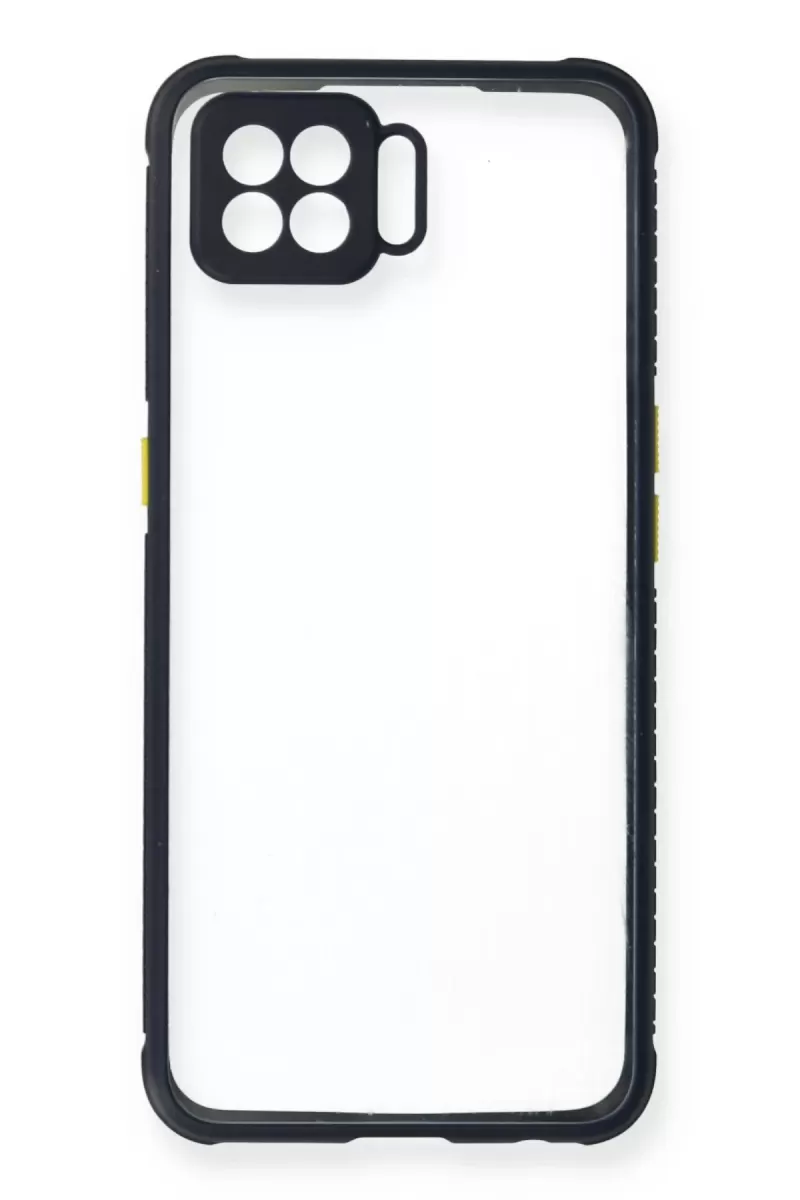 Newface Oppo Reno 4 Lite Kılıf Miami Şeffaf Silikon - Lacivert