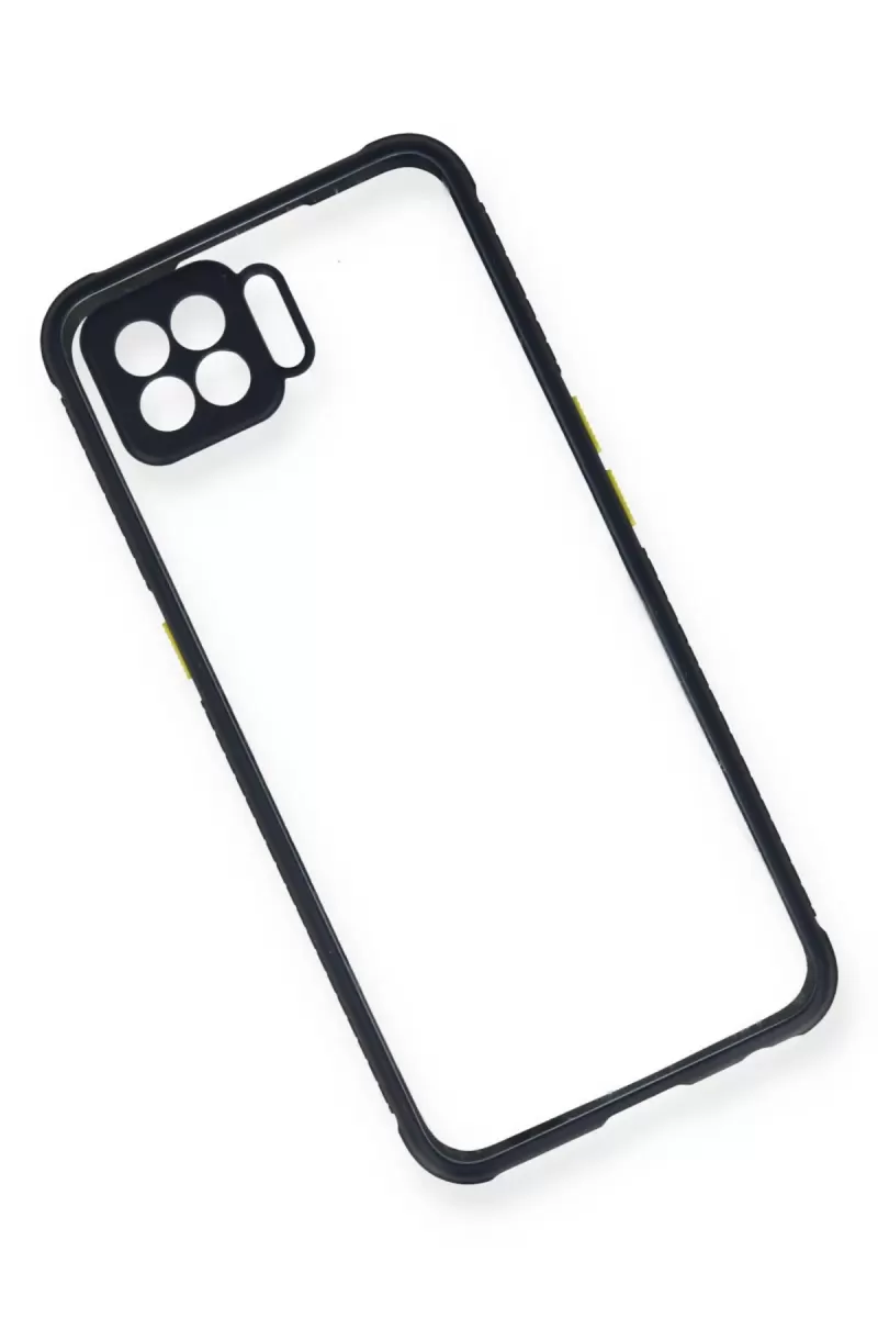 Newface Oppo Reno 4 Lite Kılıf Miami Şeffaf Silikon - Lacivert