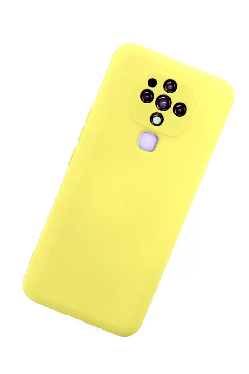 Newface Tecno Camon 16 Kılıf Nano içi Kadife Silikon - Sarı