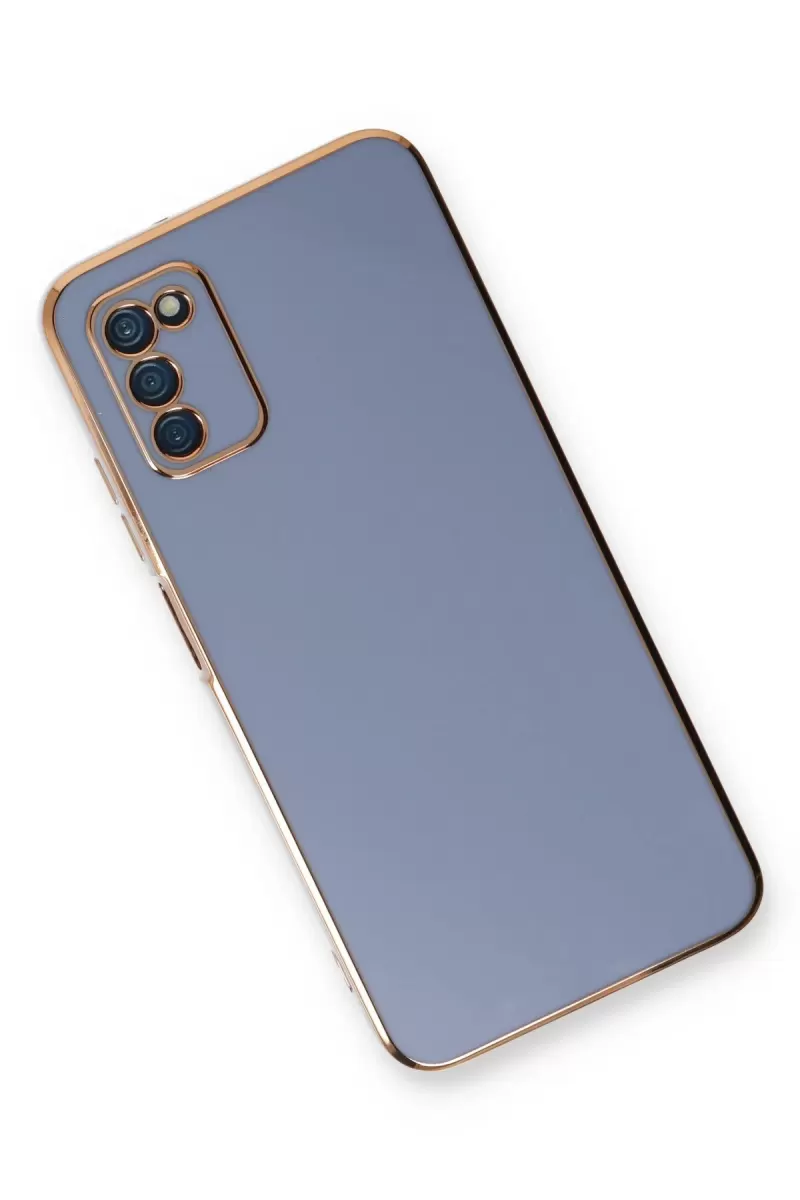 Newface Samsung Galaxy A03S Kılıf Volet Silikon - Mavi