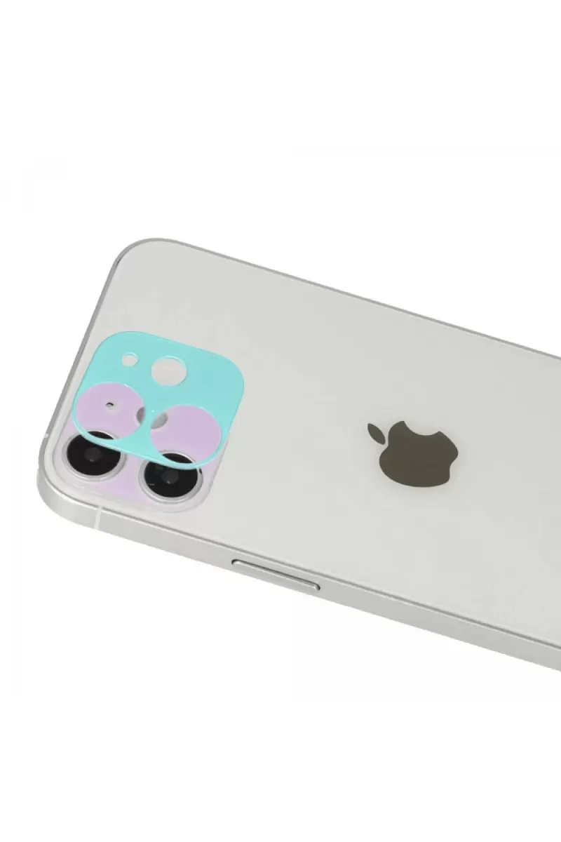 Newface Apple iPhone 12 Rainbow Kamera Lens Koruma Cam - Yeşil