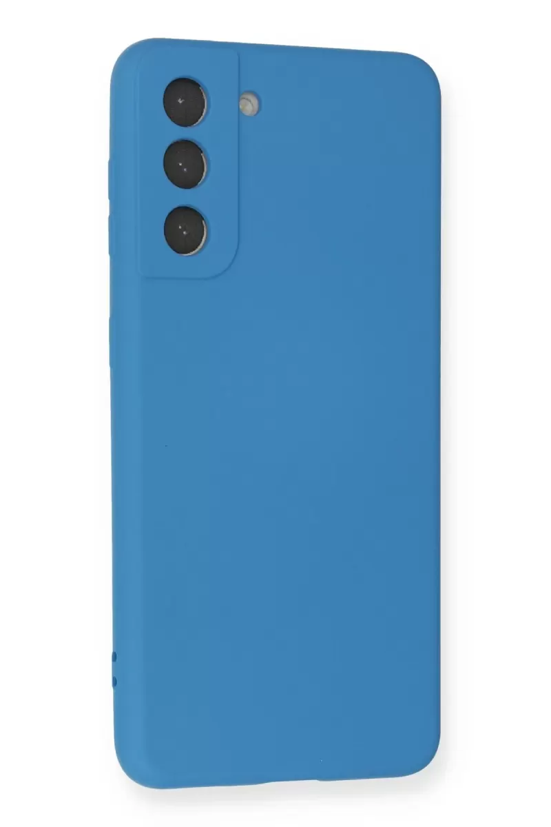 Newface Samsung Galaxy S21 Kılıf Nano içi Kadife Silikon - Mavi