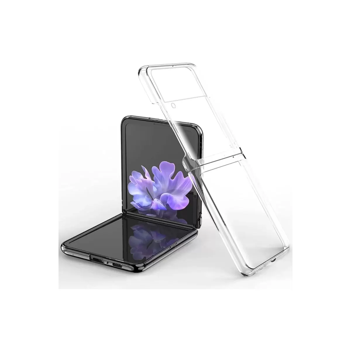 Newface Samsung Galaxy Z Flip 3 Kılıf Fold TPU Silikon - Şeffaf