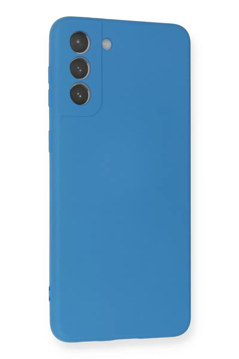 Newface Samsung Galaxy S21 Plus Kılıf Nano içi Kadife Silikon - Mavi