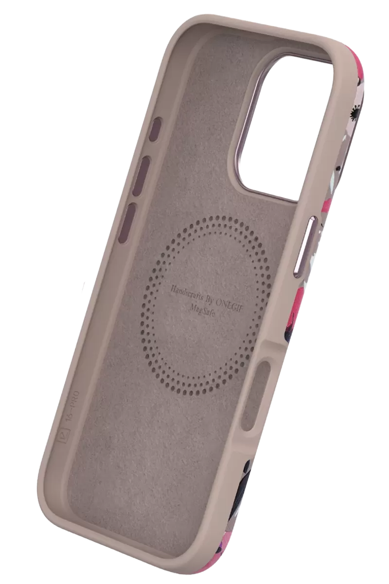 Onegif Apple iPhone 15 Pro Flower Series Magsafe Kapak - Gri