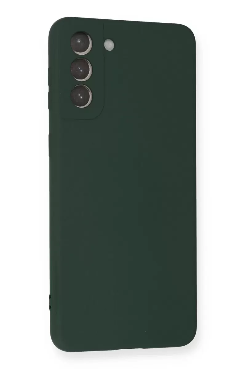 Newface Samsung Galaxy S21 Plus Kılıf Nano içi Kadife Silikon - Koyu Yeşil