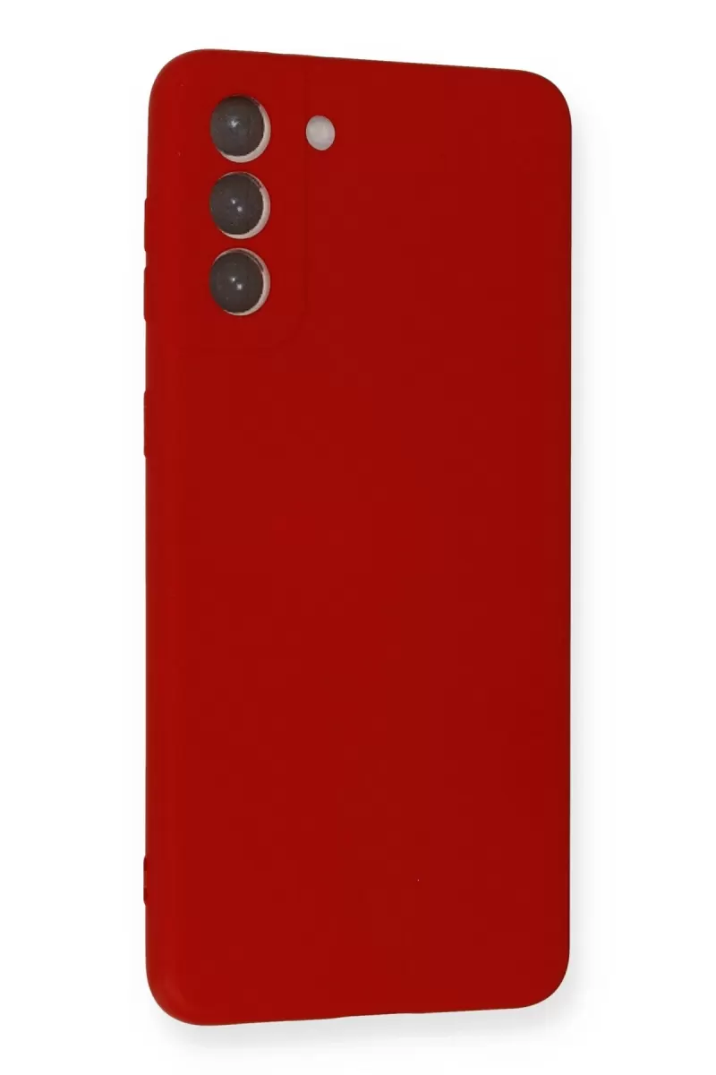 Newface Samsung Galaxy S21 Plus Kılıf Nano içi Kadife Silikon - Kırmızı