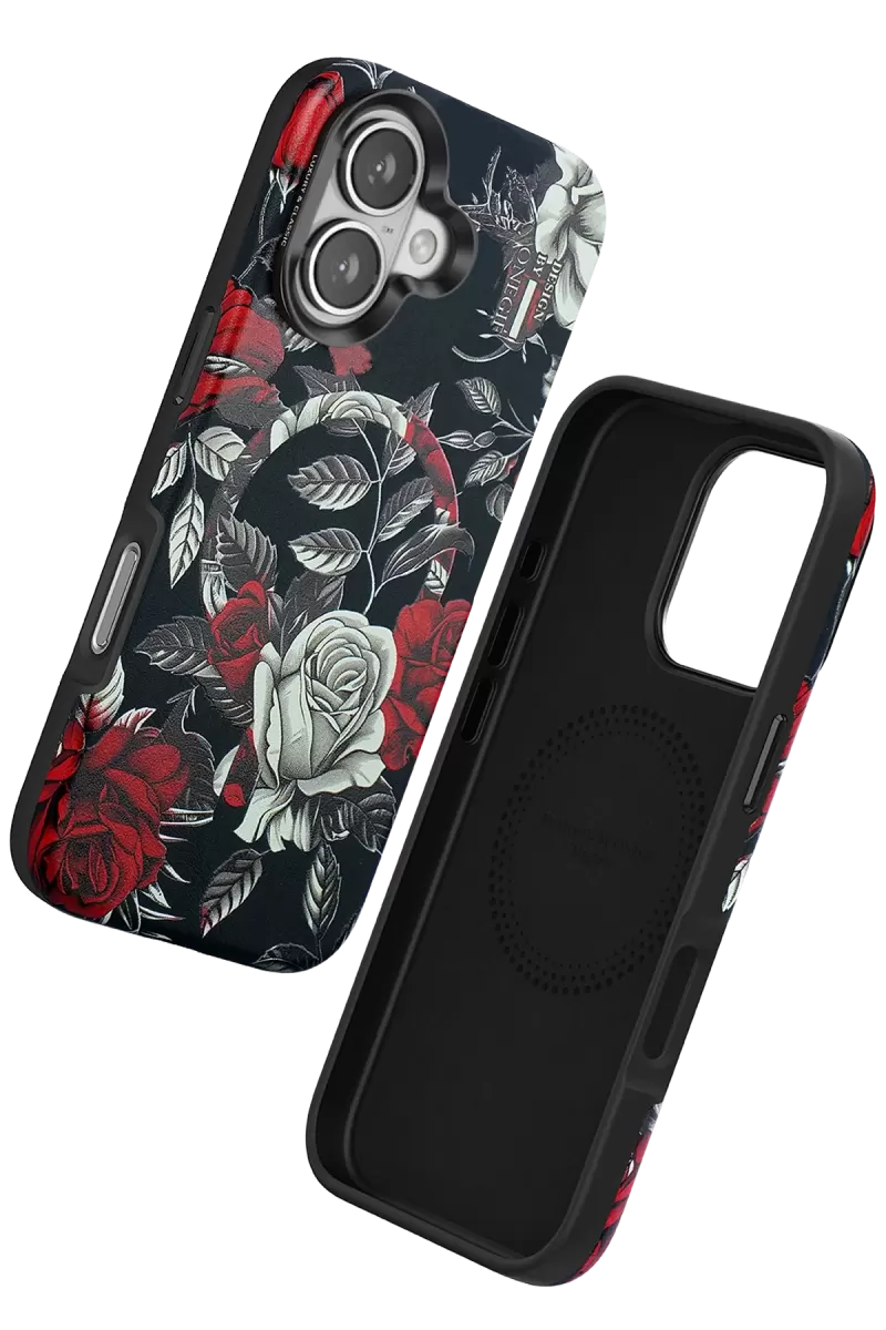 Onegif Apple iPhone 16 Flower Series Magsafe Kapak - Siyah
