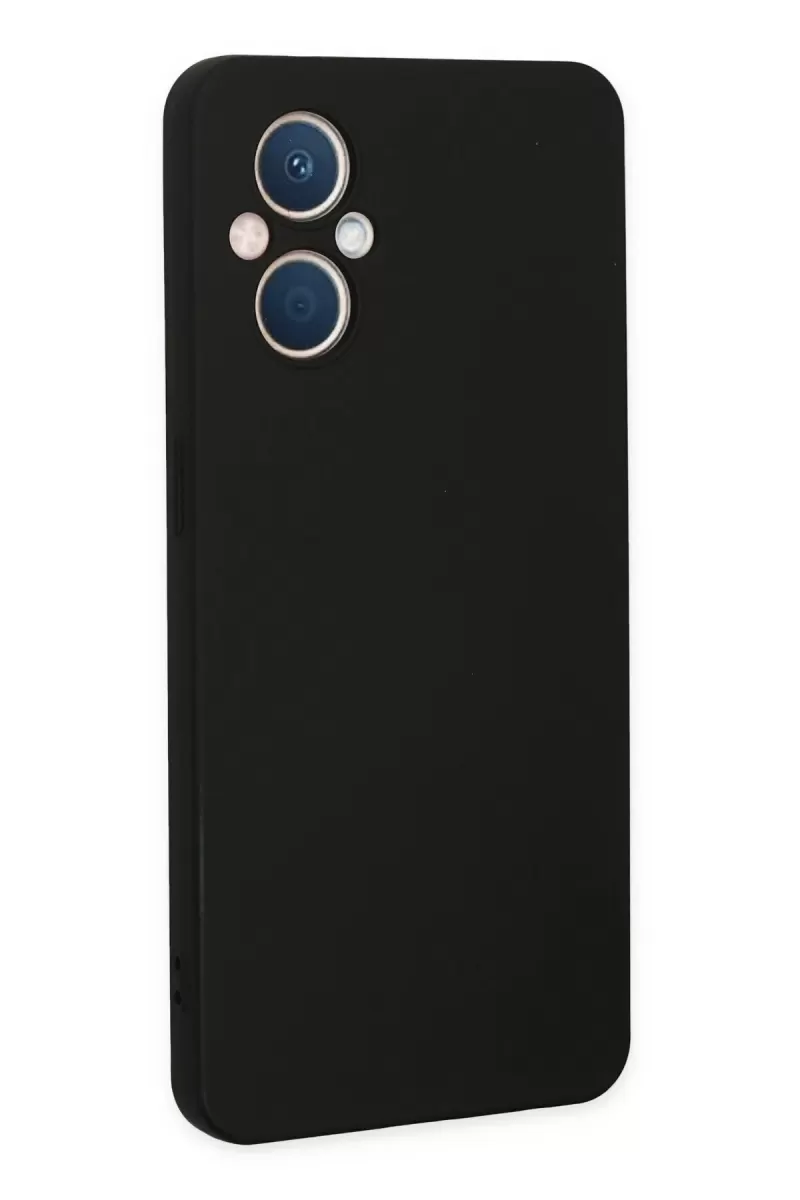 Newface Oppo Reno 7 Lite Kılıf Nano içi Kadife Silikon - Siyah