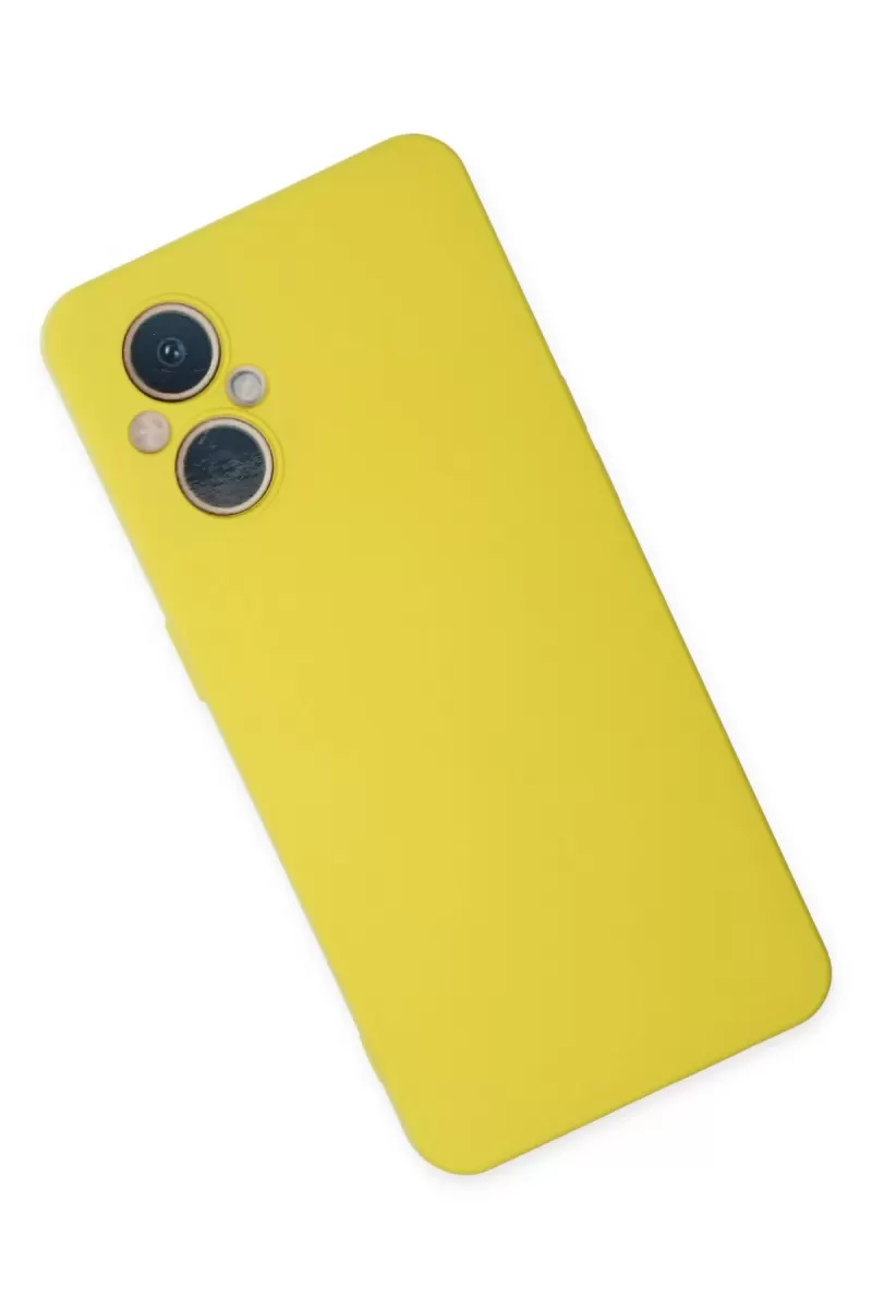 Newface Oppo Reno 7 Lite Kılıf Nano içi Kadife Silikon - Sarı