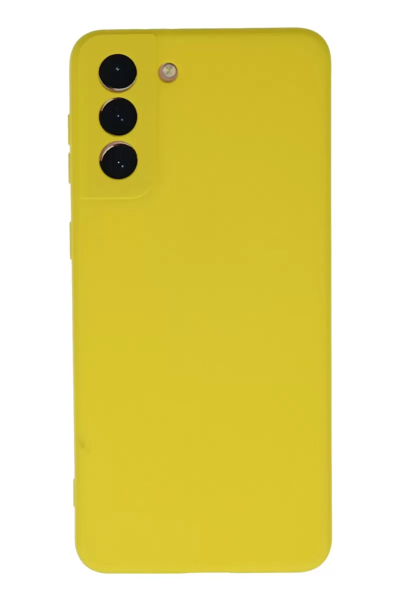 Newface Samsung Galaxy S21 Plus Kılıf Nano içi Kadife Silikon - Sarı
