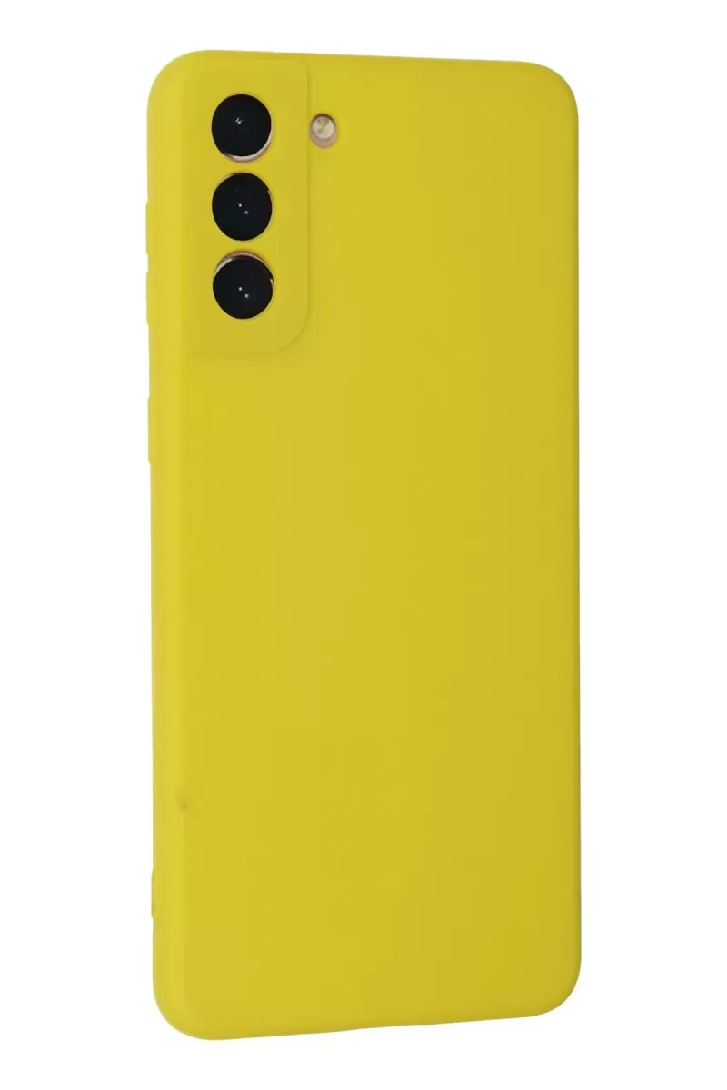 Newface Samsung Galaxy S21 Plus Kılıf Nano içi Kadife Silikon - Sarı