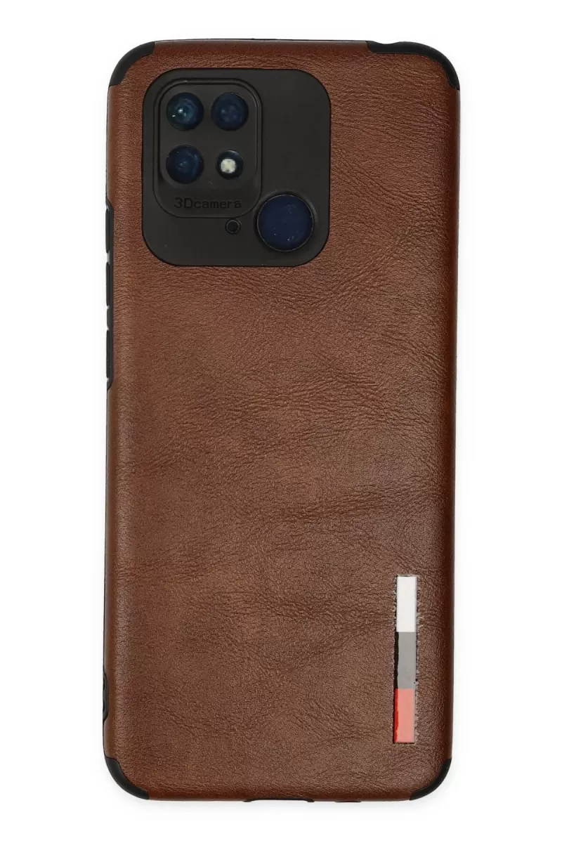 Newface Xiaomi Redmi 10C Kılıf Loop Deri Silikon - Kahverengi