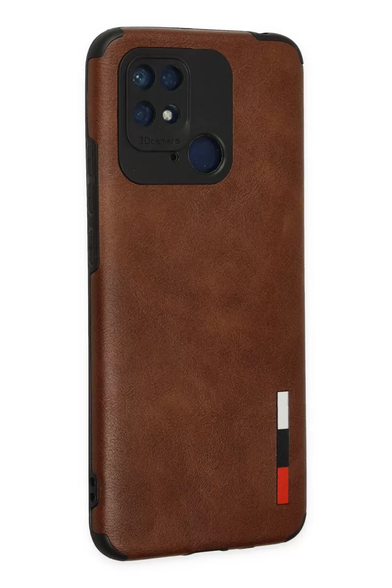 Newface Xiaomi Redmi 10C Kılıf Loop Deri Silikon - Kahverengi