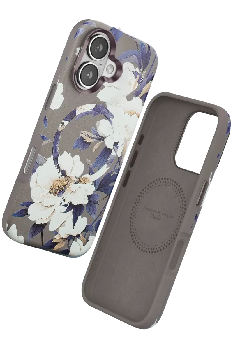 Onegif Apple iPhone 16 Flower Series Magsafe Kapak - Gri