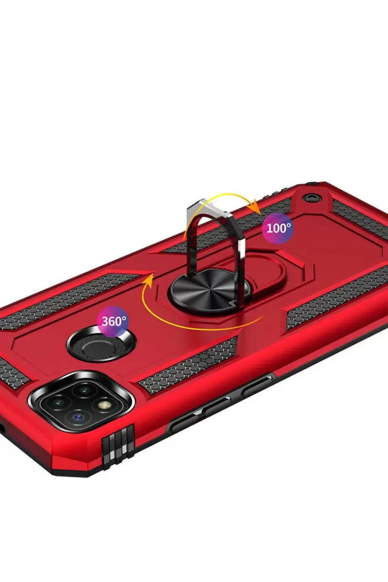 Newface Xiaomi Redmi 9C Kılıf Sofya Yüzüklü Silikon Kapak - Gold