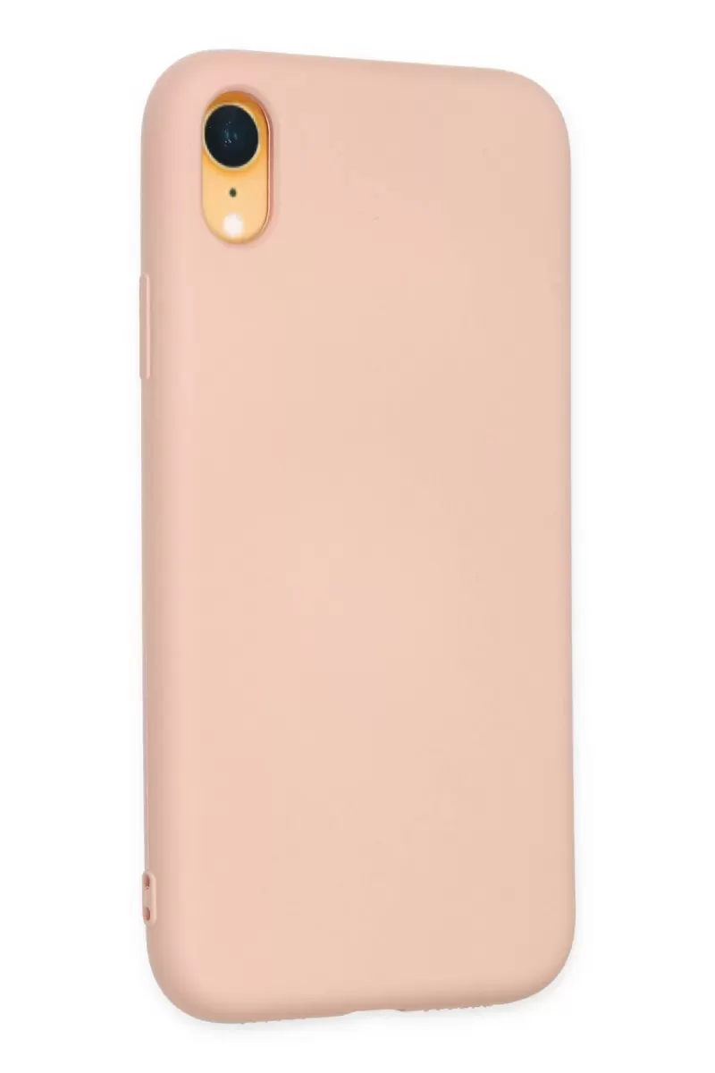 Newface Apple iPhone XR Kılıf Nano içi Kadife Silikon - Pudra
