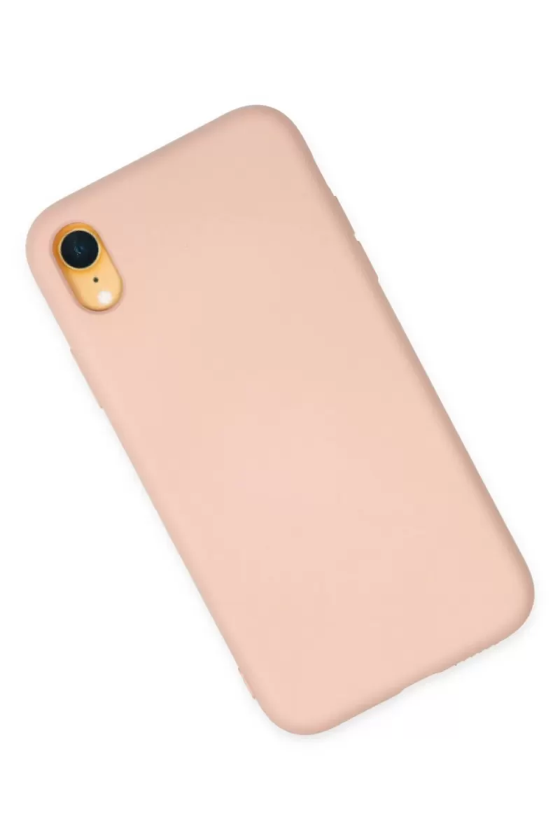 Newface Apple iPhone XR Kılıf Nano içi Kadife Silikon - Pudra