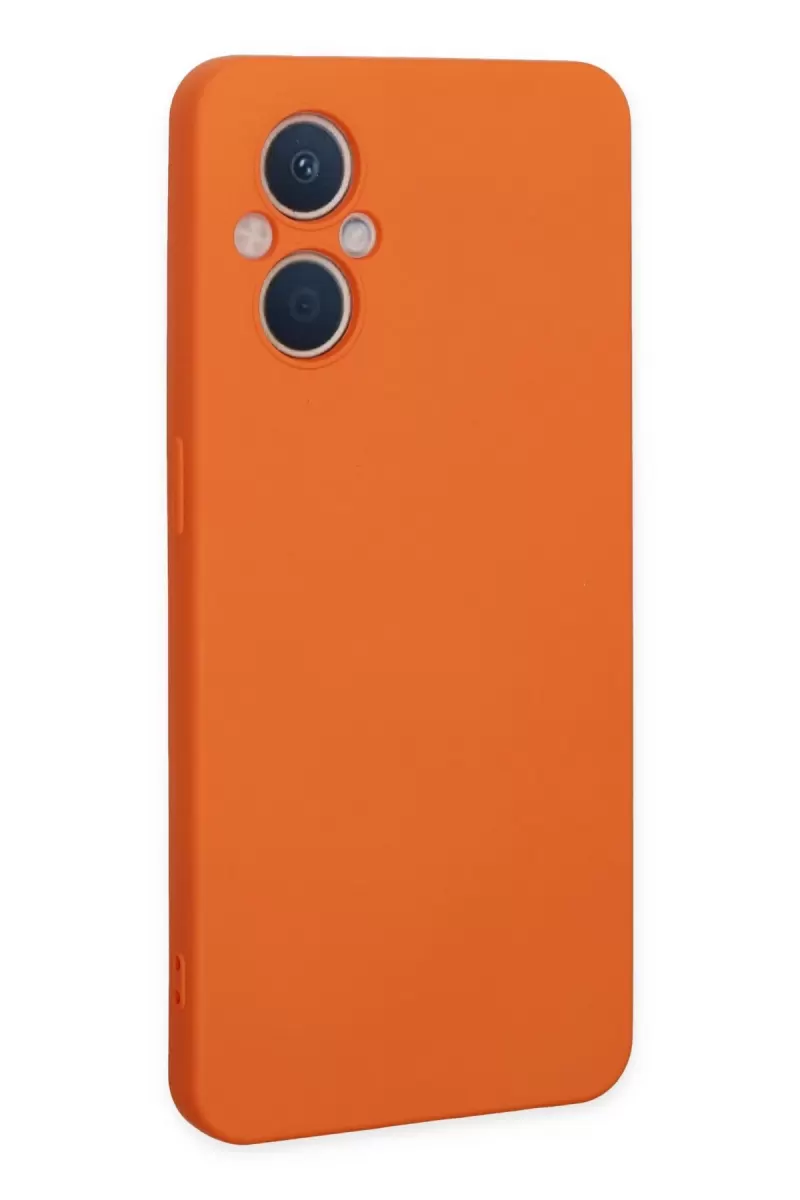 Newface Oppo Reno 7 Lite Kılıf Nano içi Kadife Silikon - Turuncu