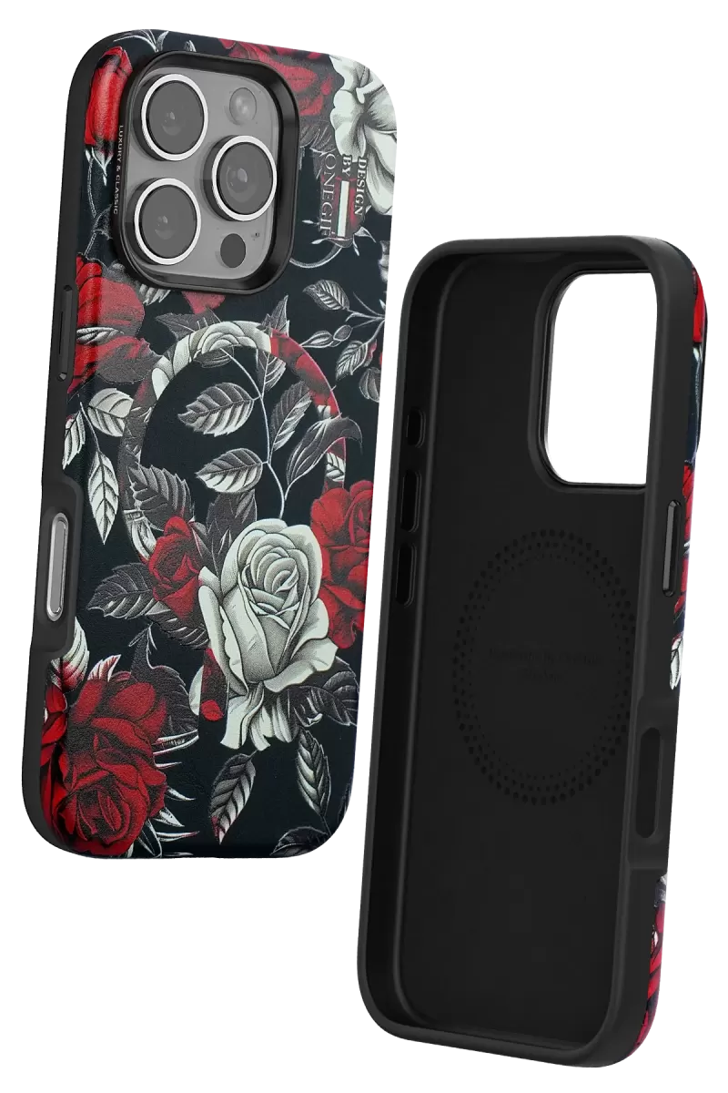 Onegif Apple iPhone 16 Pro Max Flower Series Magsafe Kapak - Siyah