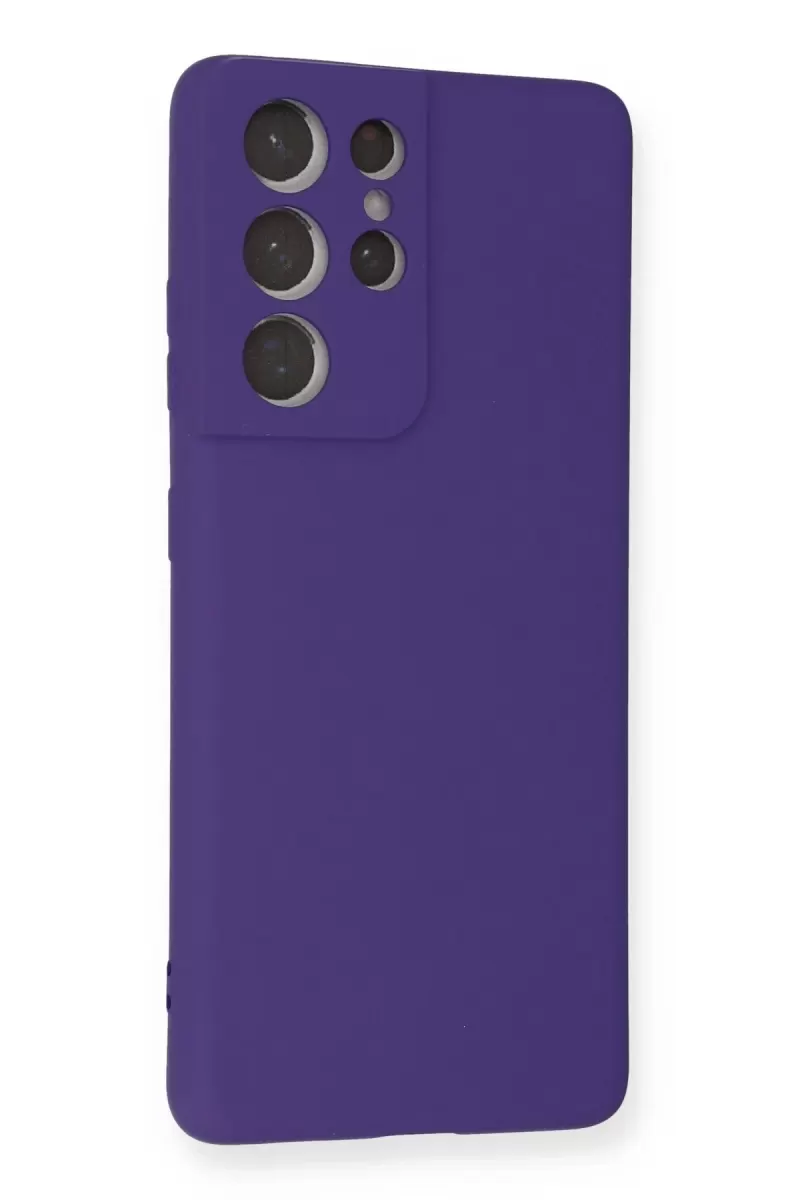 Newface Samsung Galaxy S21 Ultra Kılıf Nano içi Kadife Silikon - Mor
