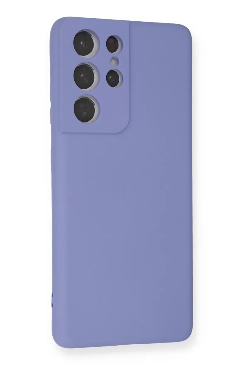 Newface Samsung Galaxy S21 Ultra Kılıf Nano içi Kadife Silikon - Lila